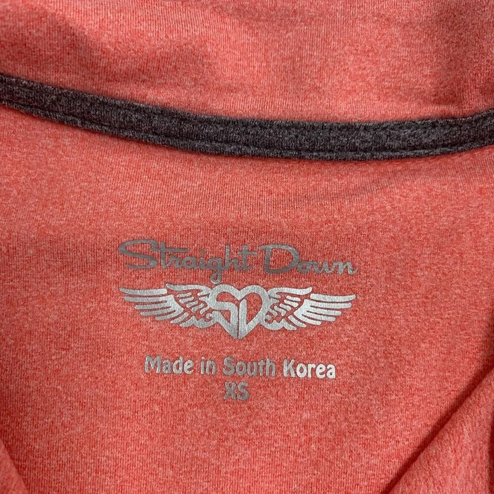 Straight Down Skye Sweater Women XS Salmon Pink Quarter Zip Pullover The Alisan